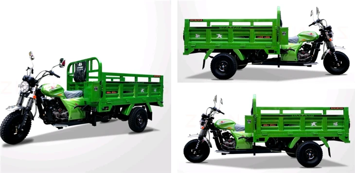 Green Three Wheel Cargo Motorcycle 150cc Auto Cargo Loader